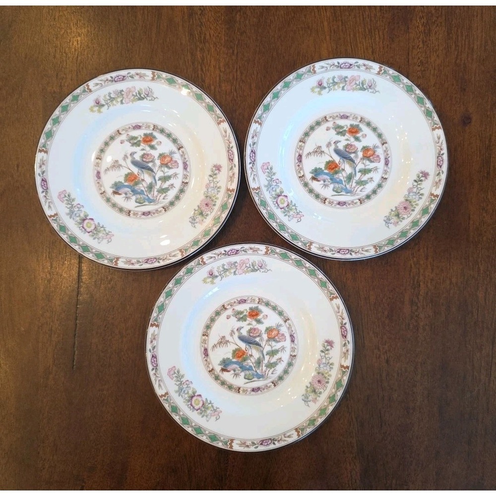 Vintage LOT Of 3 "KUTANI CRANE" by WEDGWOOD Bone China 6" Bread Dessert Plate